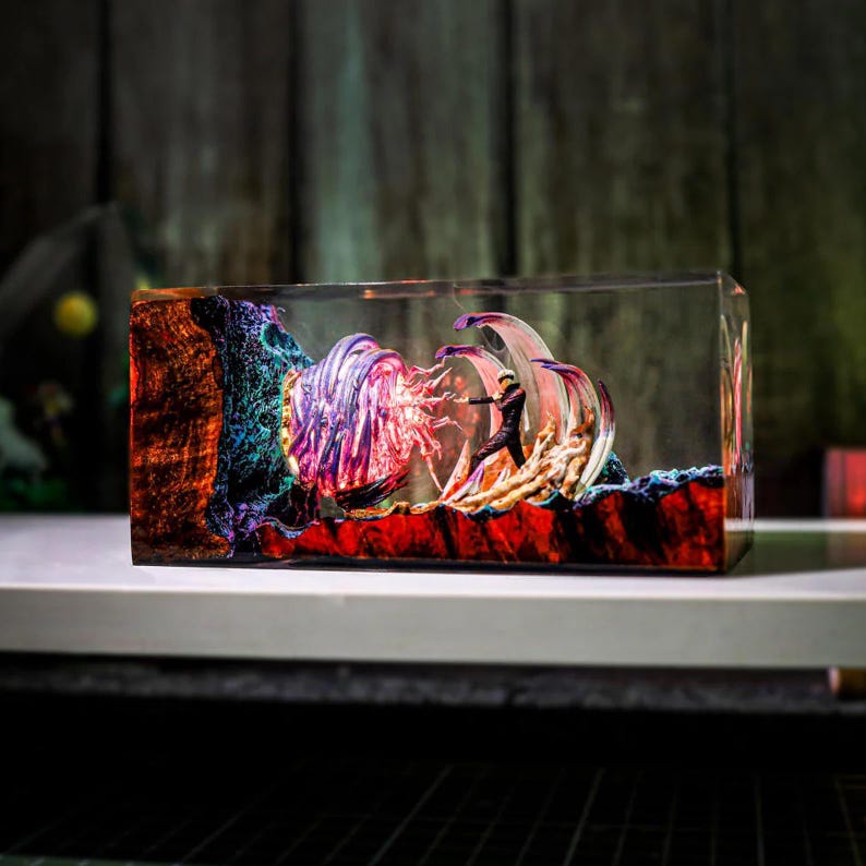 Gojo Led Light Gojo Satoru Jujutsu Kaisen Epoxy Resin Lamp LED Lightbox Handmade Anime ...