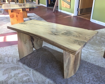 Spalted Elm Live Edge Bench | 39" x 18" x 18"