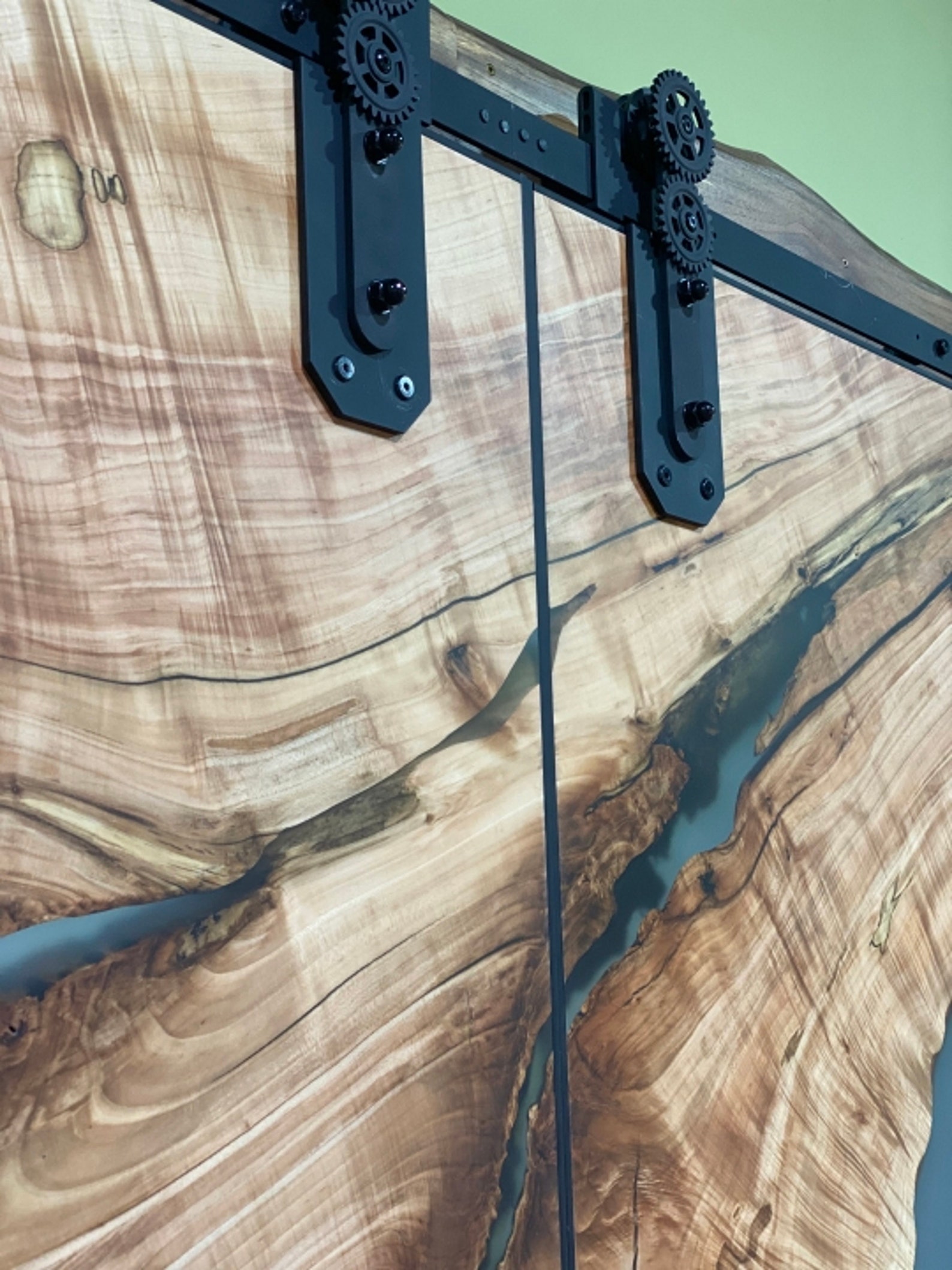 Custom Live Edge Epoxy Barn Doors Etsy