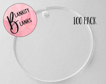 100 Clear Circle Acrylic Blanks| Keychain Blanks| Acrylic for Vinyl| Clear Acrylic Disc| Clear Acrylic Blanks| Sublimation or vinyl blanks