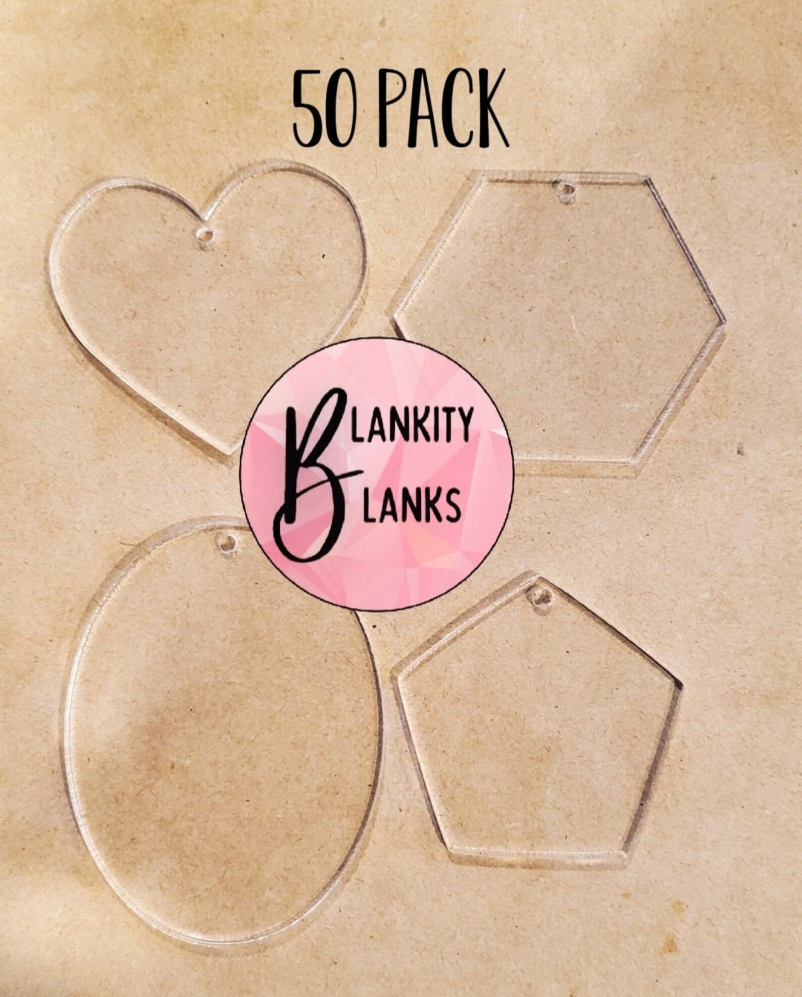 50 Clear Shaped Acrylic Blanks Keychain Blanks Acrylic for Etsy