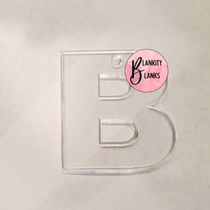 Alfabeto acrílico en blanco/Llavero en blanco para llavero/Acrílico para vinilo/Acrílico en blanco transparente/Sublimación o vinilo en blanco