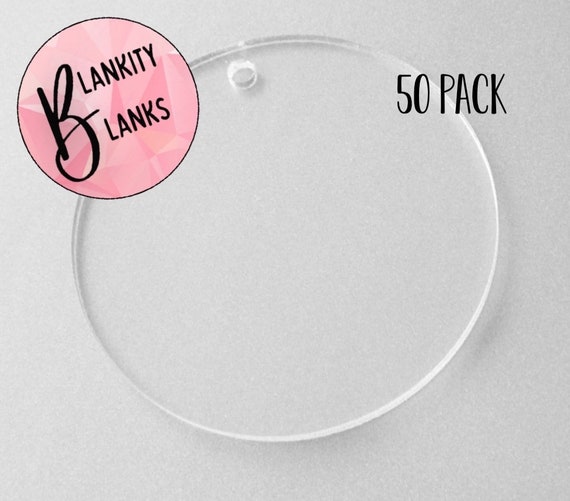 50 Clear Circle Acrylic Blanks Keychain Blanks Acrylic for Vinyl
