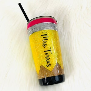 Teacher Appreciation Gift | Pencil Glitter Tumbler | Teacher Gift | Teacher Pencil Tumbler| Pencil tumbler | Pencil cup | Travel Mug
