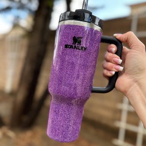 Purple Glitter Stanley, Personalized Stanley, Glittered Stanley, Add name! Other Colors Available!