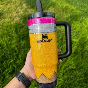 Pencil Stanley, Glittered Stanley, Teacher Gift, Gifts for her, Teacher appreciation! Add Name!