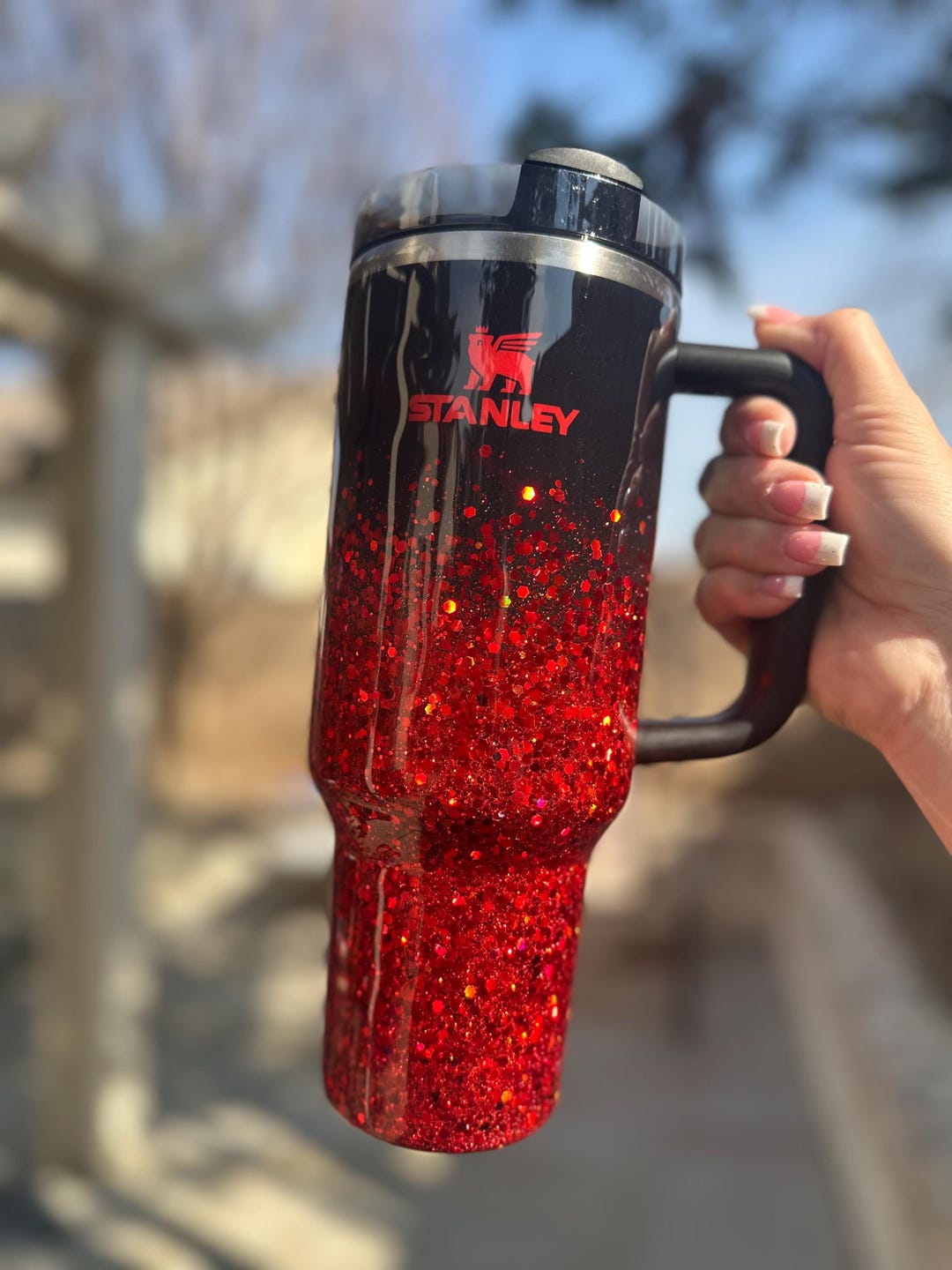 Black and Red, Glitter Tumbler! Add Name! Red Glitter Ombre! - Etsy