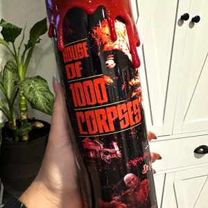 3D Drip Tumbler Horror Inspired Movie Tumbler with 3D Drips Travel Mug Travel Tumbler Keeps drinks hot or cold for hours image 1