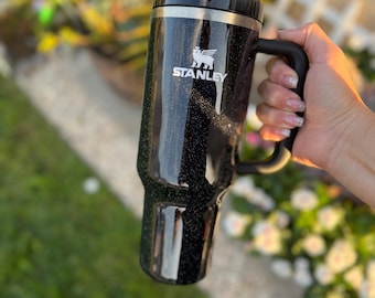 Black Glitter, Fully Glittered, Add your name! Custom tumbler, personalized!