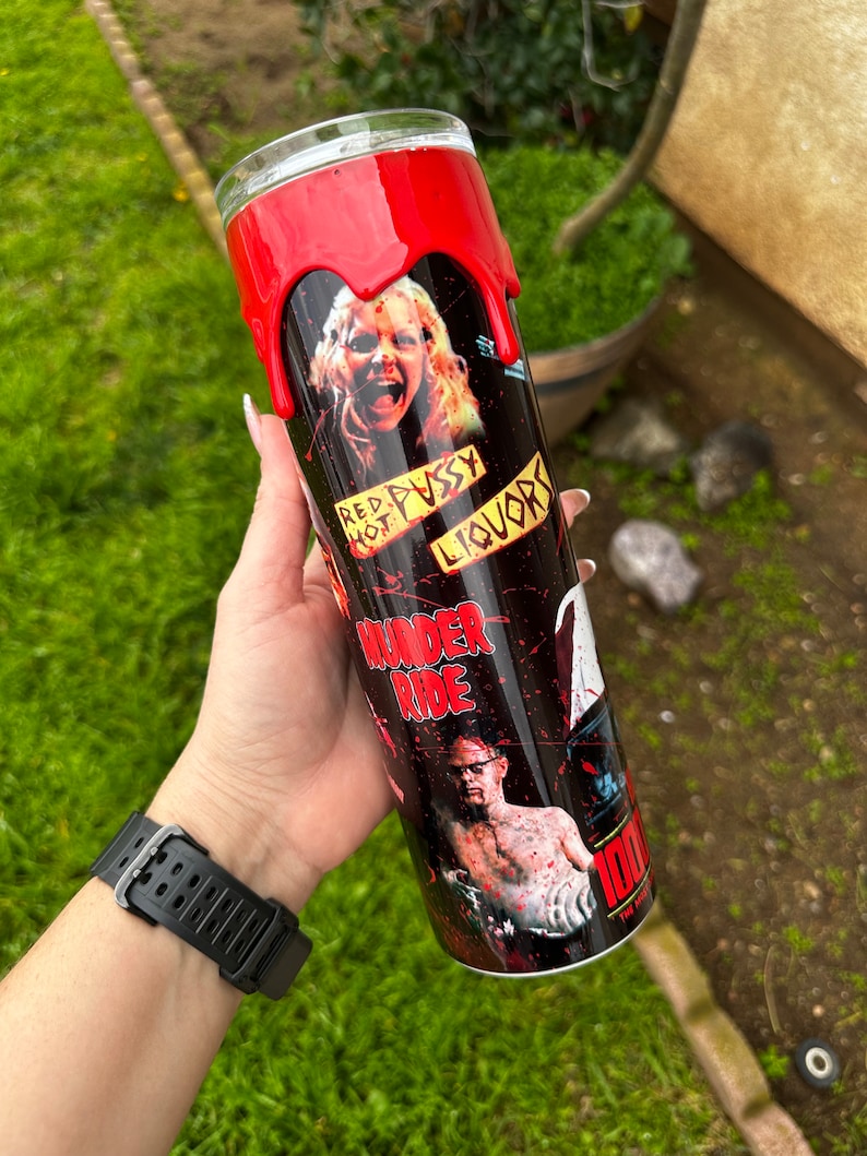 3D Drip Tumbler Horror Inspired Movie Tumbler with 3D Drips Travel Mug Travel Tumbler Keeps drinks hot or cold for hours image 6