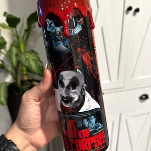 3D Drip Tumbler Horror Inspired Movie Tumbler with 3D Drips Travel Mug Travel Tumbler Keeps drinks hot or cold for hours image 2