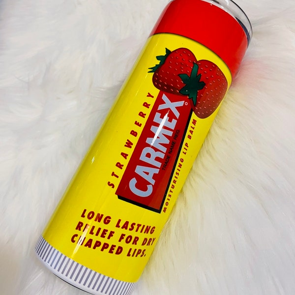 Carmex Tumbler | Sublimation Tumbler | Strawberry Carmex lip balm