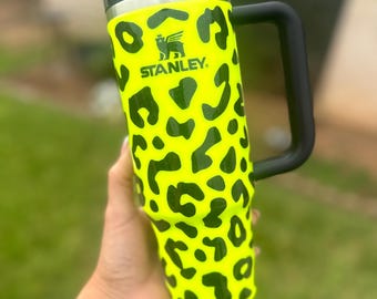 30oz Leopard Print Tumbler, Neon leopard Tumbler, Glitter! Travel Mug, Ready to ship!