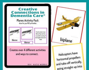 Planes Three Part Cards for Dementia - Printable