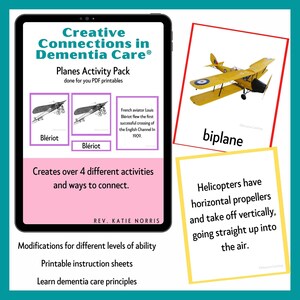 Planes Three Part Cards for Dementia - Printable