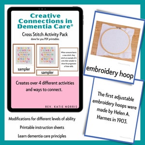 Cross Stitch Three Part Cards for Dementia - Printable