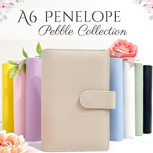 Penelope - A6 Pebble Budget Binder | Savings Challenge Planner | Cash Stuffing Binder & Journal | Money Binder Organizer