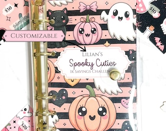 Spooky Cuties Halloween Savings Challenge | Optional Budget Binder and Envelopes l For Budgeting and Saving Custom Name | 1k 3k 5k 10k