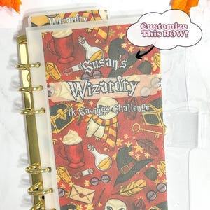 Wizard Savings Challenge l Matte Vellum Envelopes l Frosted Elegant Laminated Budget Money Tracker | Custom Name l Save 500 1k 5k 10k