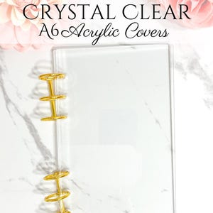 A6 - Crystal Clear Acrylic Cover | Budget Binder Cover | Dashboard Money Planner Cash Stuffing Binder & Journal Notebook cover