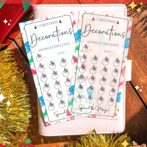 Dekorationen - Frohe Weihnachten Sinking Funds Spares Challenge | Pergament Optional | Geld Tracker | Laminiert | Wiederverwendbar | A6 Urlaub