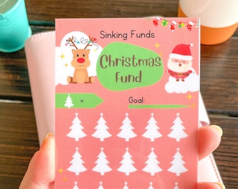 Christmas | Holiday Savings Challenge | Money Tracker | Laminated | For A6 Budget Binder & cash envelope | Reusable | Sinking Funds