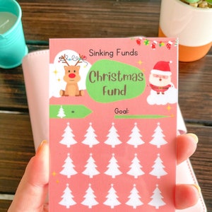 Weihnachten | Feiertagsspar-Challenge | Geld Tracker | Laminiert | Für A6 Sammelmappe & Geldumschlag | Wiederverwendbar | Sinkende Mittel