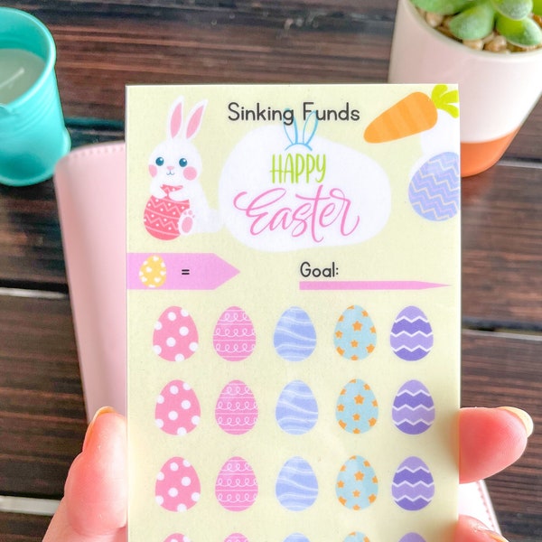 Easter | Holiday Savings Challenge | Money Tracker | Laminated | For A6 Budget Binder & cash envelope | Reusable | Sinking Funds