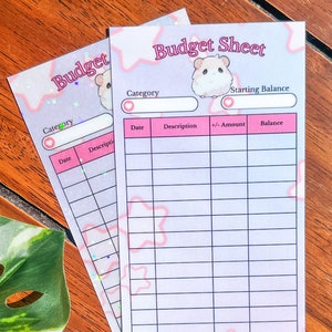 HAMSTER Haushaltsbogen - Süsse Tiere 2te Auflage | Geld Tracker | A6 Spar-Challenges | Laminiert | Wiederverwendbar | Haushalt Binder Einfügen