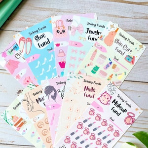 10 Self Care & Shopping Spar-Challenge BUNDLE | Geld Tracker | Wiederverwendbar | Laminiert | Für Geldumschlag | Passend für A6 Budget Binder