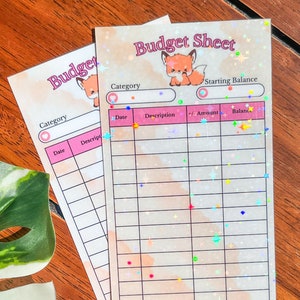 FOX Haushaltsbogen - Süsse Tiere 2te Auflage | Geld Tracker | A6 Spar-Challenges | Laminiert | Wiederverwendbar | Haushalt Binder Einfügen
