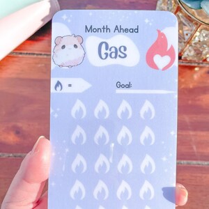 Gas l Month Ahead Spar-Challenge | Geld Tracker | Laminiert | Zum Bargeldumschlag Einlegen | Passend für A6 Sammelmappe | Wiederverwendbar