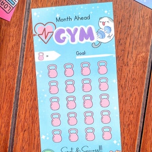Fitnessstudio l Month Ahead Spar-Challenge TEIL 2 | Geld Tracker | Laminiert | Zum Bargeldumschlag Einlegen | Passend für A6 Sammelmappe | Wiederverwendbar
