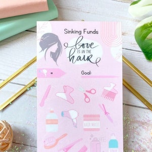 Haare | Self Care Spar-Challenge | Sinkfunde | Geld Tracker | Laminiert | Für Geldumschlag | Passend für A6 Sammelmappe | Wiederverwendbar