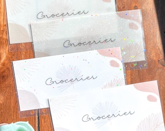Boho Minimalistic Cash Envelopes | For Cash stuffing | A6 Cash Envelope System for Budget Binder | Vellum Holographic optional