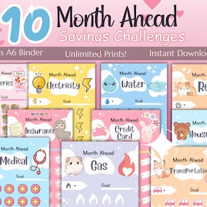 10 Month Ahead Savings Challenge PRINTABLE | Money Tracker | A6 Savings Challenges | Digital