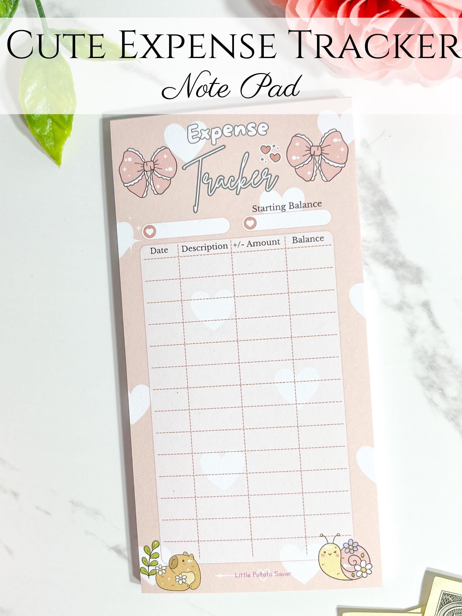Cute Expense Tracker Note Pad | 50 Sheets A6 Size | Budget Sheet ...