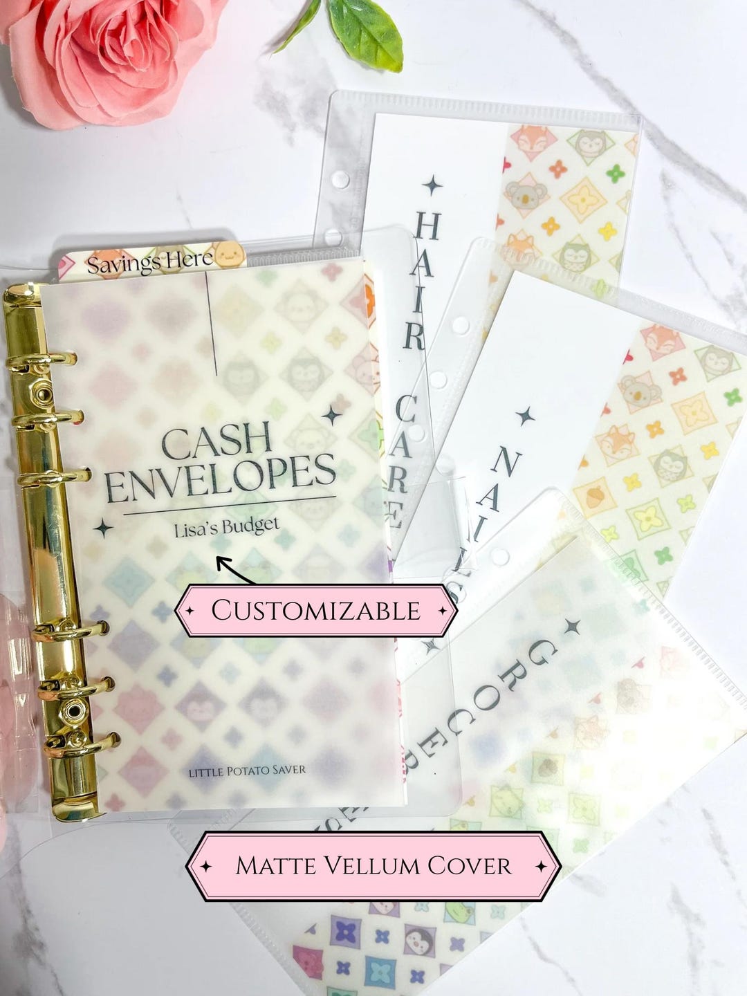 Animal Rainbow Floral Diamond Cash Envelope L Custom Cash Stuffing ...