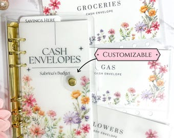Wild Flower Florals Cash Envelope l Custom Cash Stuffing Envelopes A6 For Budgeting and Savings l Full Binder or Cash Envelopes Only Options