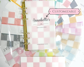 Luxe Checker Cash Envelope  l Custom Cash Stuffing Envelopes A6 For Budgeting and Savings l Full Binder or Cash Envelopes