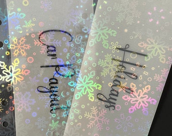 Snowflake Vellum Cash Envelope l Minimalistic | A6 Cash Wallet Envelope System |  Savings Challenge | A6  Budget Binder Envelope