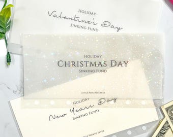 HOLIDAY Sinking Fund Cash Envelopes | Minimalistic Collection | A6 Budget Binder Envelope for Cash Stuffing Budgeting Saving