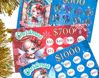 20-1000 Christmas Fairies Savings Challenges | Holiday Savings Scratch Off Color In Money Trackers A6 Savings | Christmas Savings Reusable