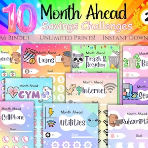PART 2 - 10 Month Ahead Savings Challenge PRINTABLE | Money Tracker | A6 Savings Challenges | Digital For Cash stuffing Budget Binders