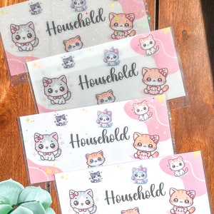 Cute Kittens Cash Envelopes | Cash stuffing | A6 Cash Envelope System | A6 Budget Binder | Vellum Holographic optional