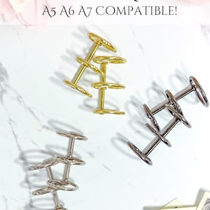 Binder Rings | Planner Binder Rings | loose leaf book binder A6 A7 A5 Budget Binder or cash envelopes | Carbon Silver Gold Binder Rings