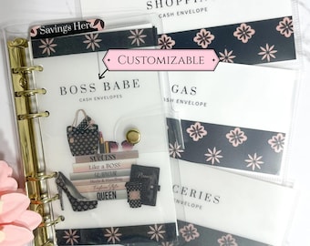 Boss Babe Cash Envelope  l Custom Cash Stuffing Envelopes A6 For Budgeting and Savings l Full Binder or Cash Envelopes