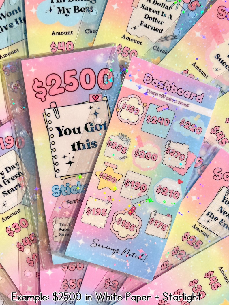1k 2.5k 5k Motivational Sticky Notes Envelope Savings Challenge | A6 ...