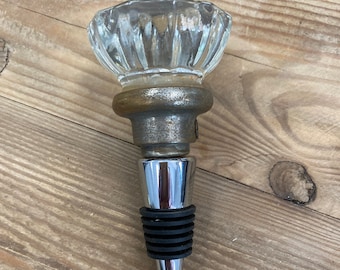 Antique Crystal Door Knob Wine Stopper