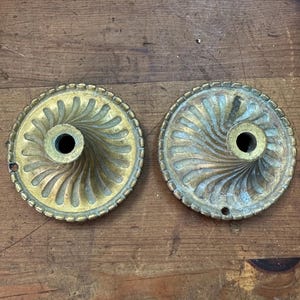 Pair of Brass Bobeche Canopy Fittings